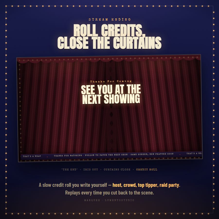 Marquee animated Stream Ending screen