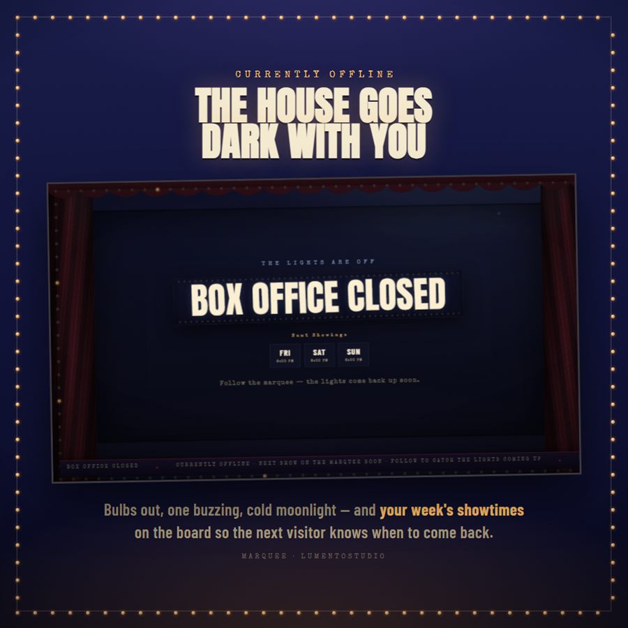 Marquee animated Offline screen